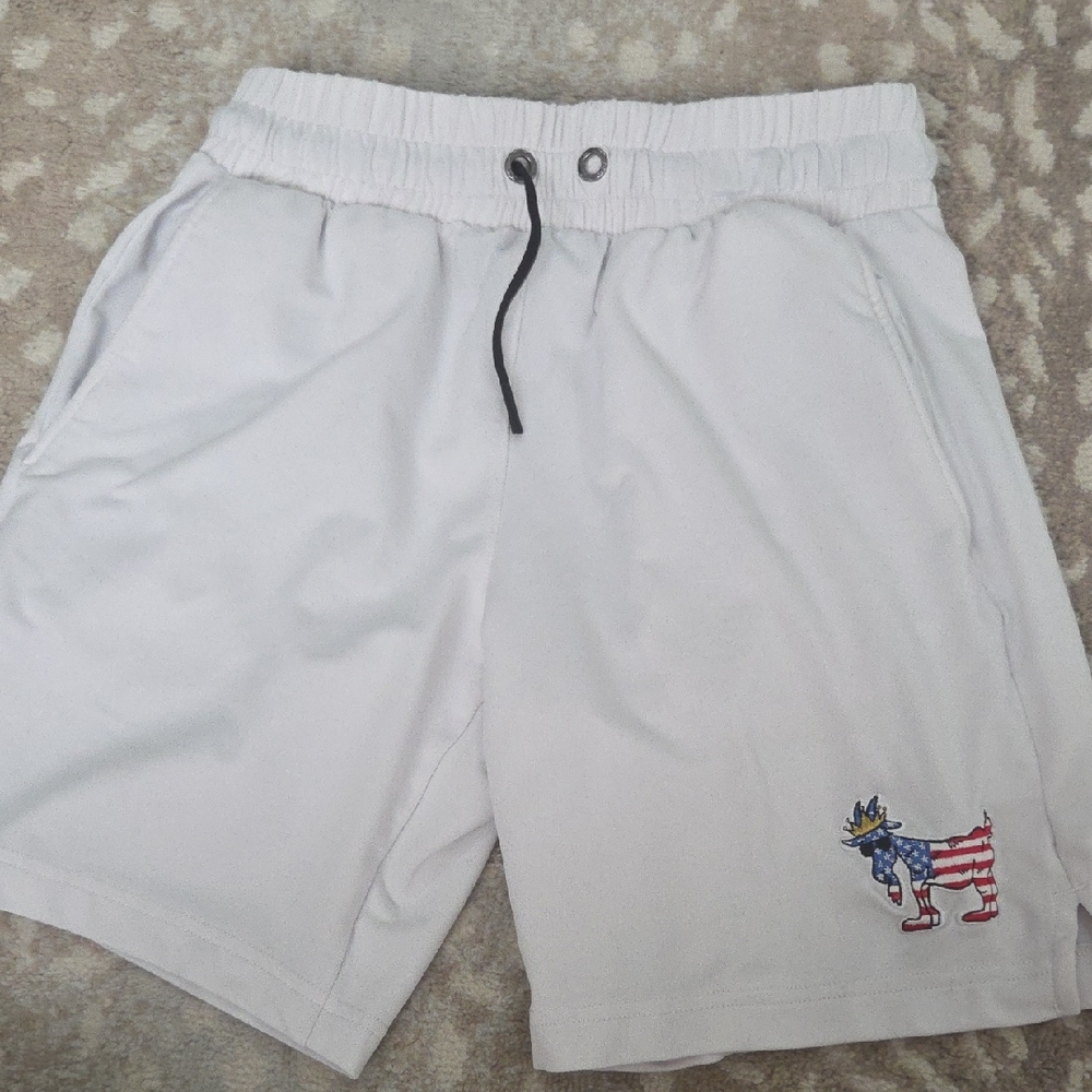 Boys White Embroidered Shorts